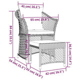 2 Piece Garden Lounge Set with Cushions Grey Poly Rattan - Extra Image
