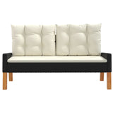 4 Piece Garden Lounge Set with Cushions Poly Rattan&Solid Wood - Top-Down View