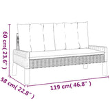 4 Piece Garden Lounge Set with Cushions Poly Rattan&Solid Wood