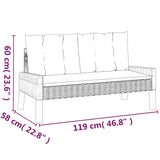4 Piece Garden Lounge Set with Cushions Poly Rattan&Solid Wood - Extra Image