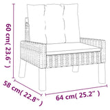 4 Piece Garden Lounge Set with Cushions Poly Rattan&Solid Wood