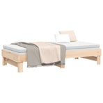 Pull-out Day Bed without Mattress 2x(90x190) cm Solid Wood Pine