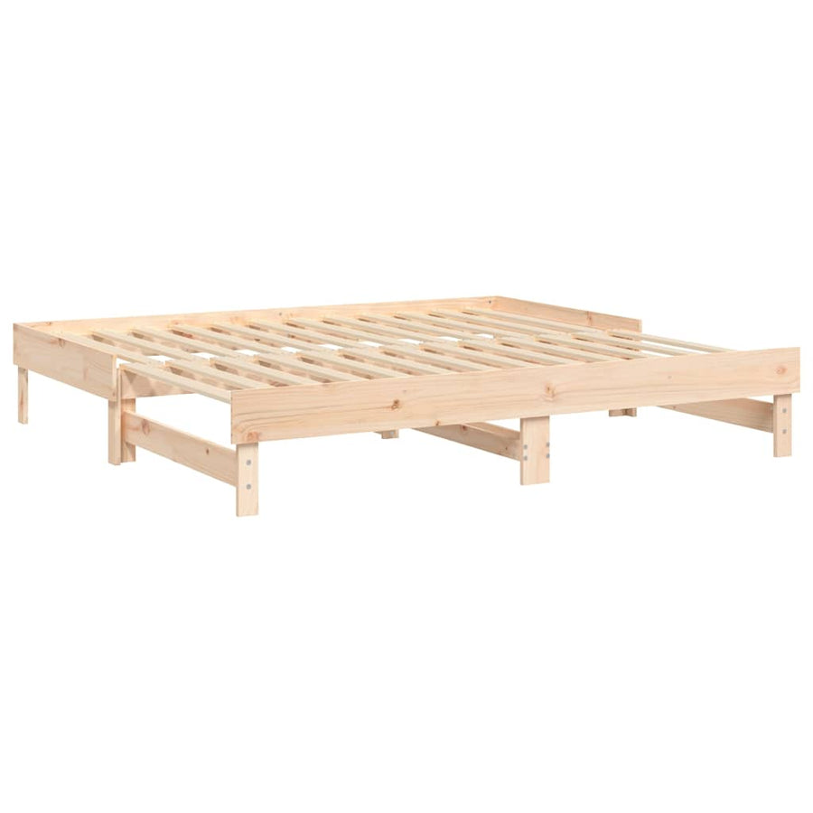 Pull-out Day Bed without Mattress 2x(90x190) cm Solid Wood Pine