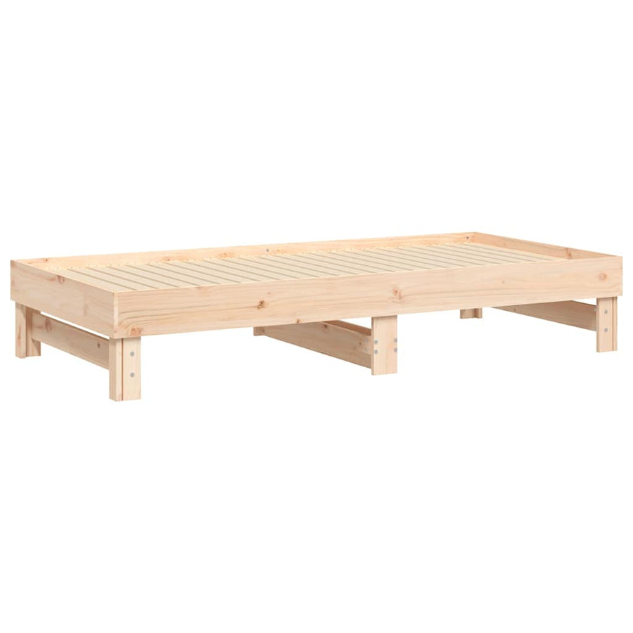 Pull-out Day Bed without Mattress 2x(90x190) cm Solid Wood Pine