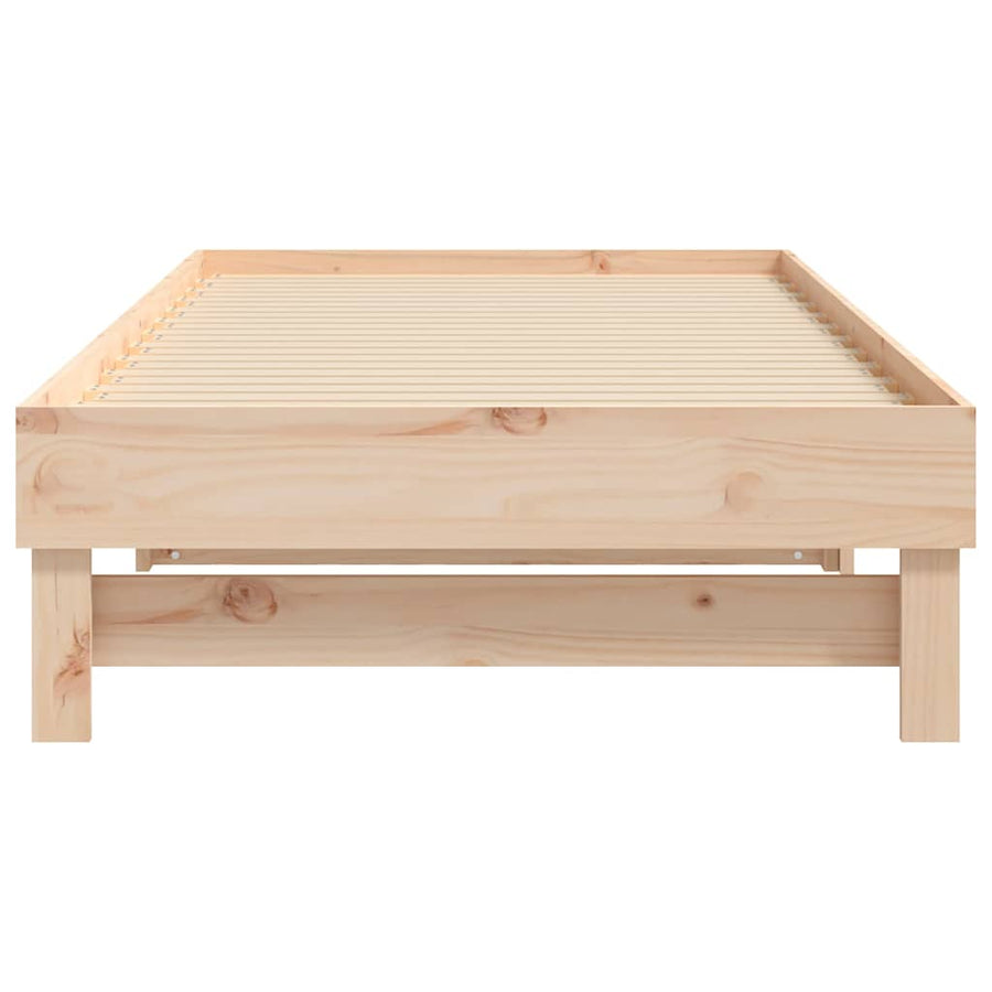 Pull-out Day Bed without Mattress 2x(90x190) cm Solid Wood Pine