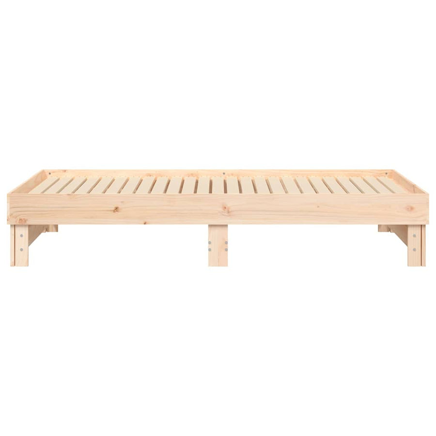 Pull-out Day Bed without Mattress 2x(90x190) cm Solid Wood Pine