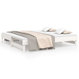 Pull-out Day Bed without Mattress White 2x(90x190) cm - Front View