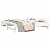 Pull-out Day Bed without Mattress White 2x(90x190) cm - Side View