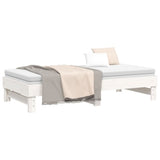 Pull-out Day Bed without Mattress White 2x(90x190) cm - Rear View