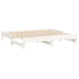 Pull-out Day Bed without Mattress White 2x(90x190) cm - Close-Up Angle