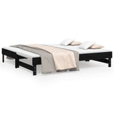 Pull-out Day Bed without Mattress Black 2x(90x190) cm