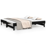 Pull-out Day Bed without Mattress Black 2x(90x190) cm