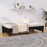 Pull-out Day Bed without Mattress Black 2x(90x190) cm - Top-Down View