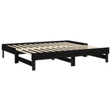 Pull-out Day Bed without Mattress Black 2x(90x190) cm - Close-Up Angle