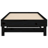 Pull-out Day Bed without Mattress Black 2x(90x190) cm