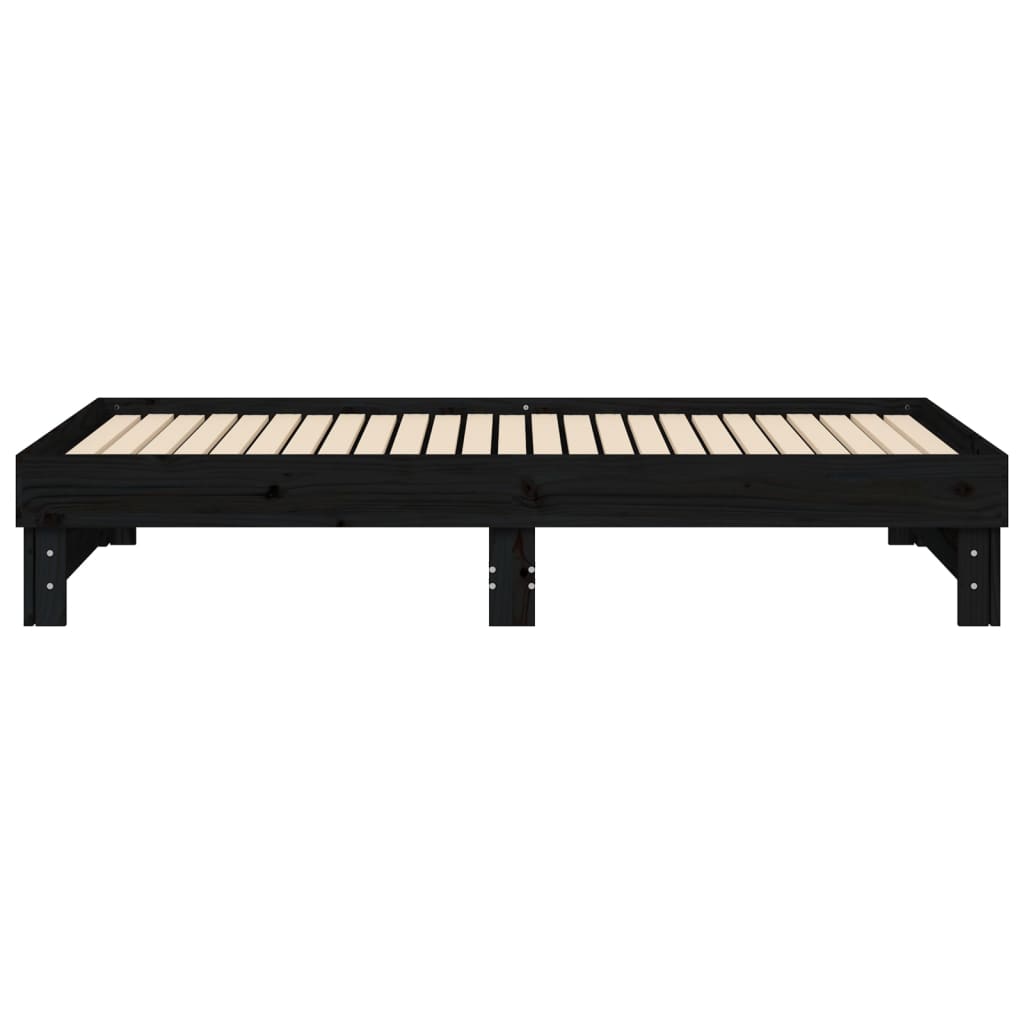 Pull-out Day Bed without Mattress Black 2x(90x190) cm