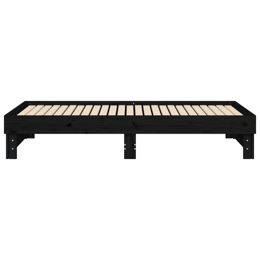 Pull-out Day Bed without Mattress Black 2x(90x190) cm
