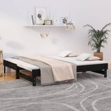 Pull-out Day Bed without Mattress Black 2x(90x190) cm