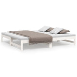 Pull-out Day Bed without Mattress White 2x(90x190) cm - Front View