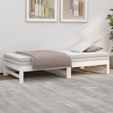 Pull-out Day Bed without Mattress White 2x(90x190) cm - Top-Down View