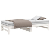 Pull-out Day Bed without Mattress White 2x(90x190) cm - Rear View