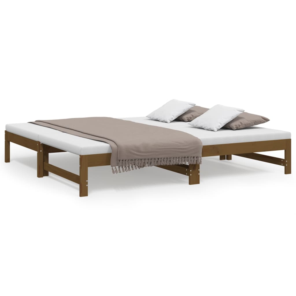 Pull-out Day Bed without Mattress Honey Brown 2x(90x190) cm