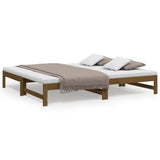 Pull-out Day Bed without Mattress Honey Brown 2x(90x190) cm - Front View