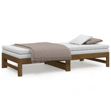 Pull-out Day Bed without Mattress Honey Brown 2x(90x190) cm