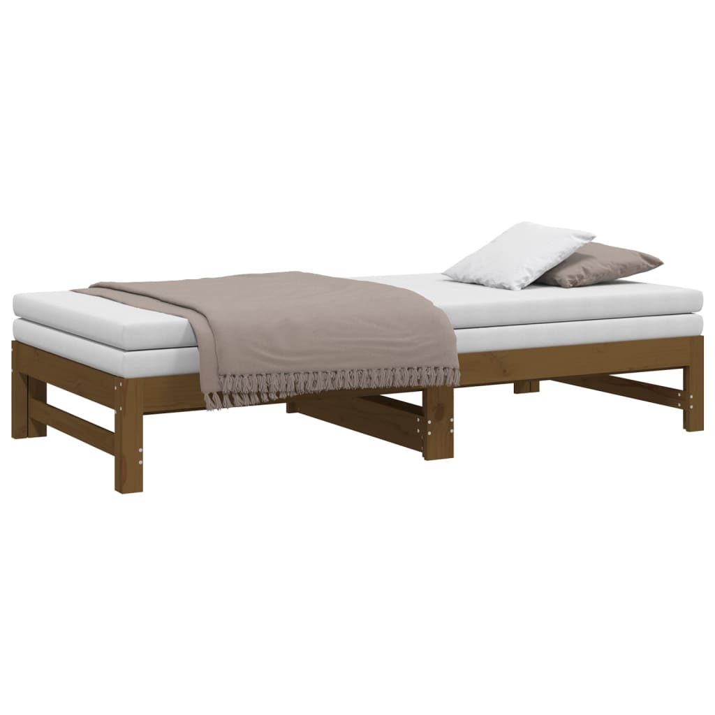 Pull-out Day Bed without Mattress Honey Brown 2x(90x190) cm