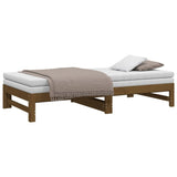 Pull-out Day Bed without Mattress Honey Brown 2x(90x190) cm - Rear View