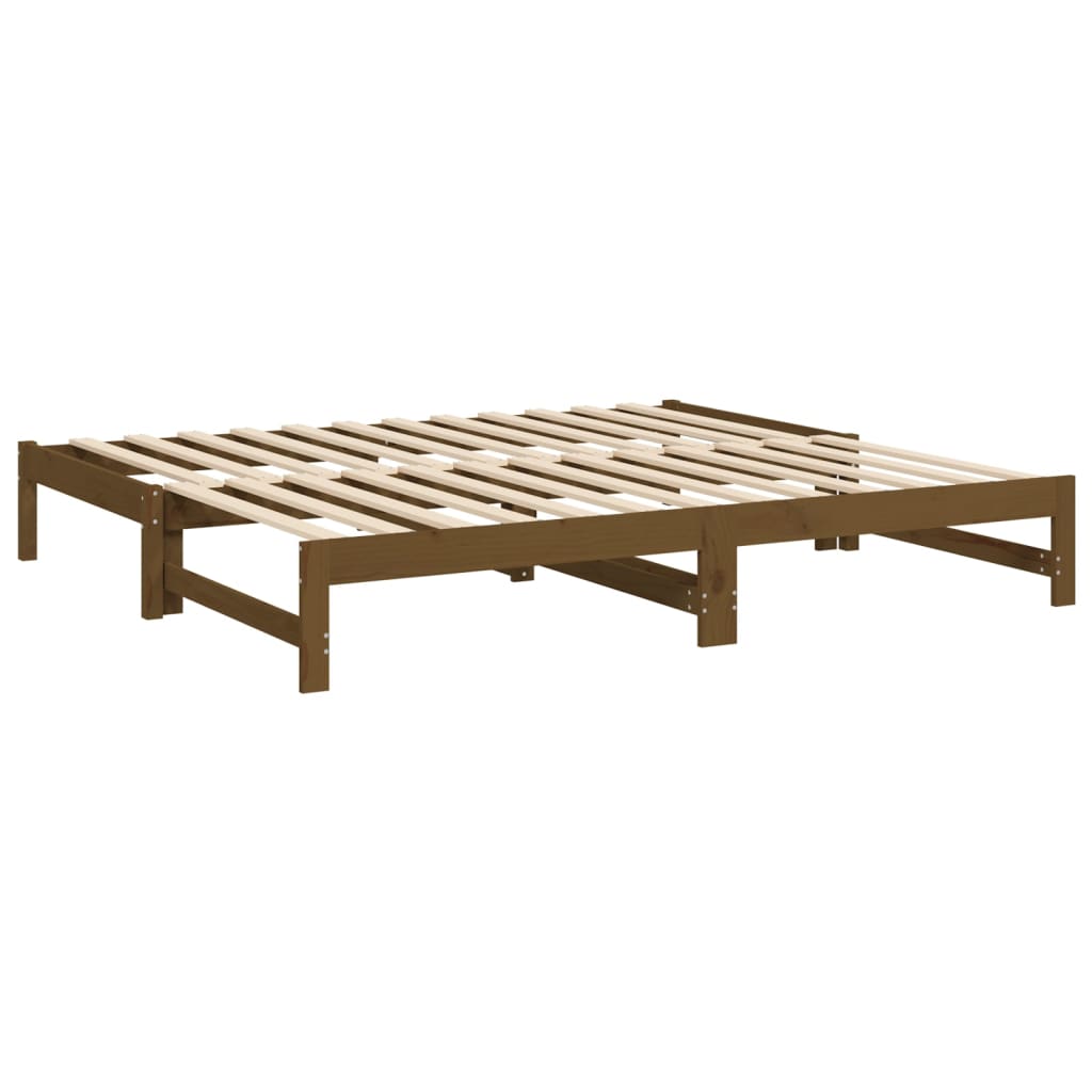 Pull-out Day Bed without Mattress Honey Brown 2x(90x190) cm