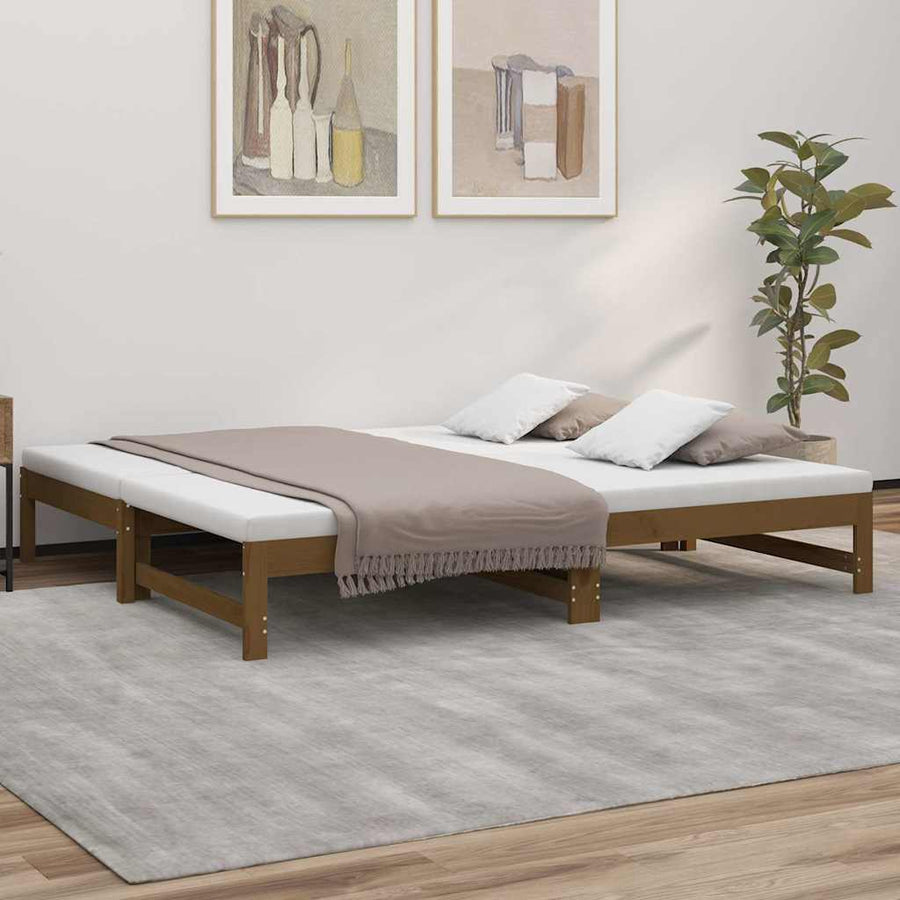 Pull-out Day Bed without Mattress Honey Brown 90x190 cm