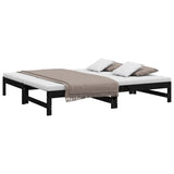 Pull-out Day Bed without Mattress Black 2x(90x190) cm