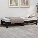 Pull-out Day Bed without Mattress Black 2x(90x190) cm