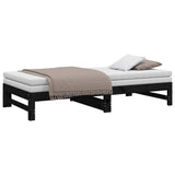 Pull-out Day Bed without Mattress Black 2x(90x190) cm