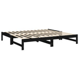 Pull-out Day Bed without Mattress Black 2x(90x190) cm