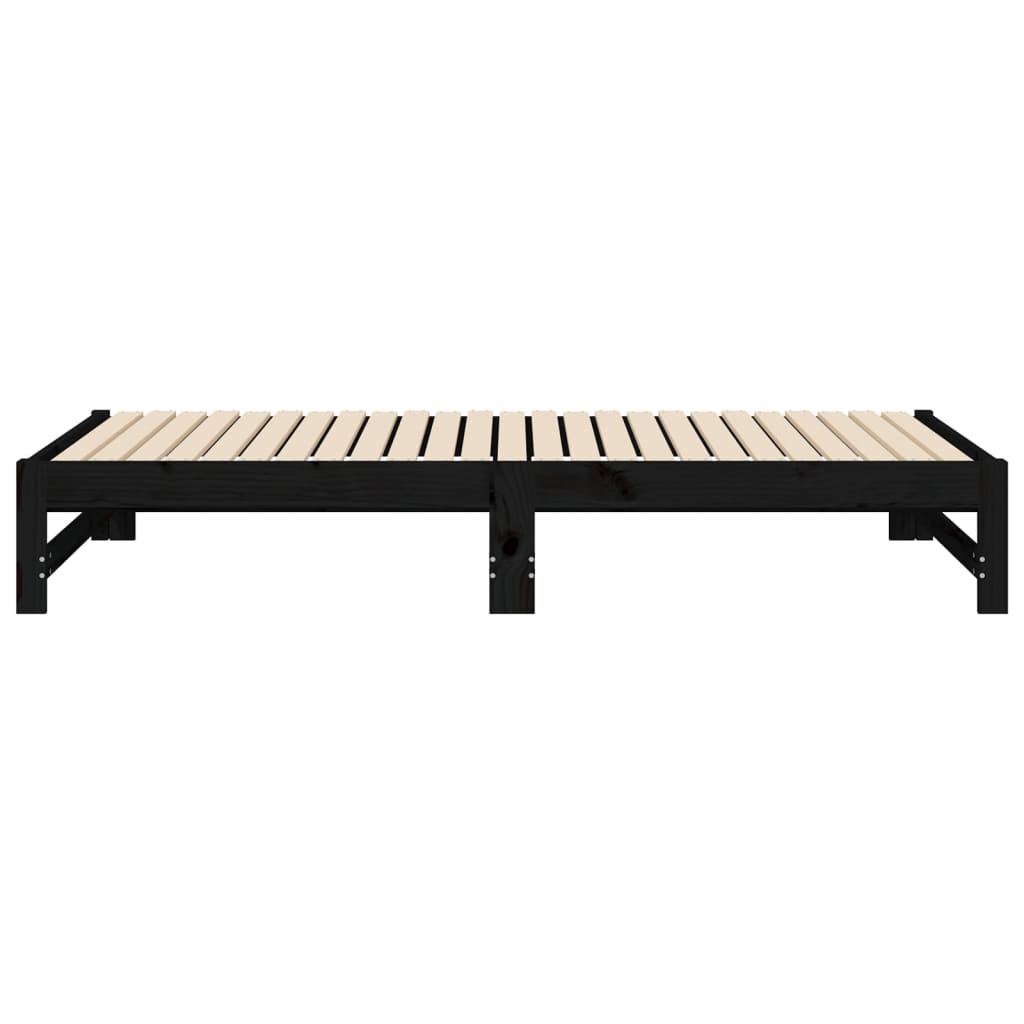 Pull-out Day Bed without Mattress Black 2x(90x190) cm
