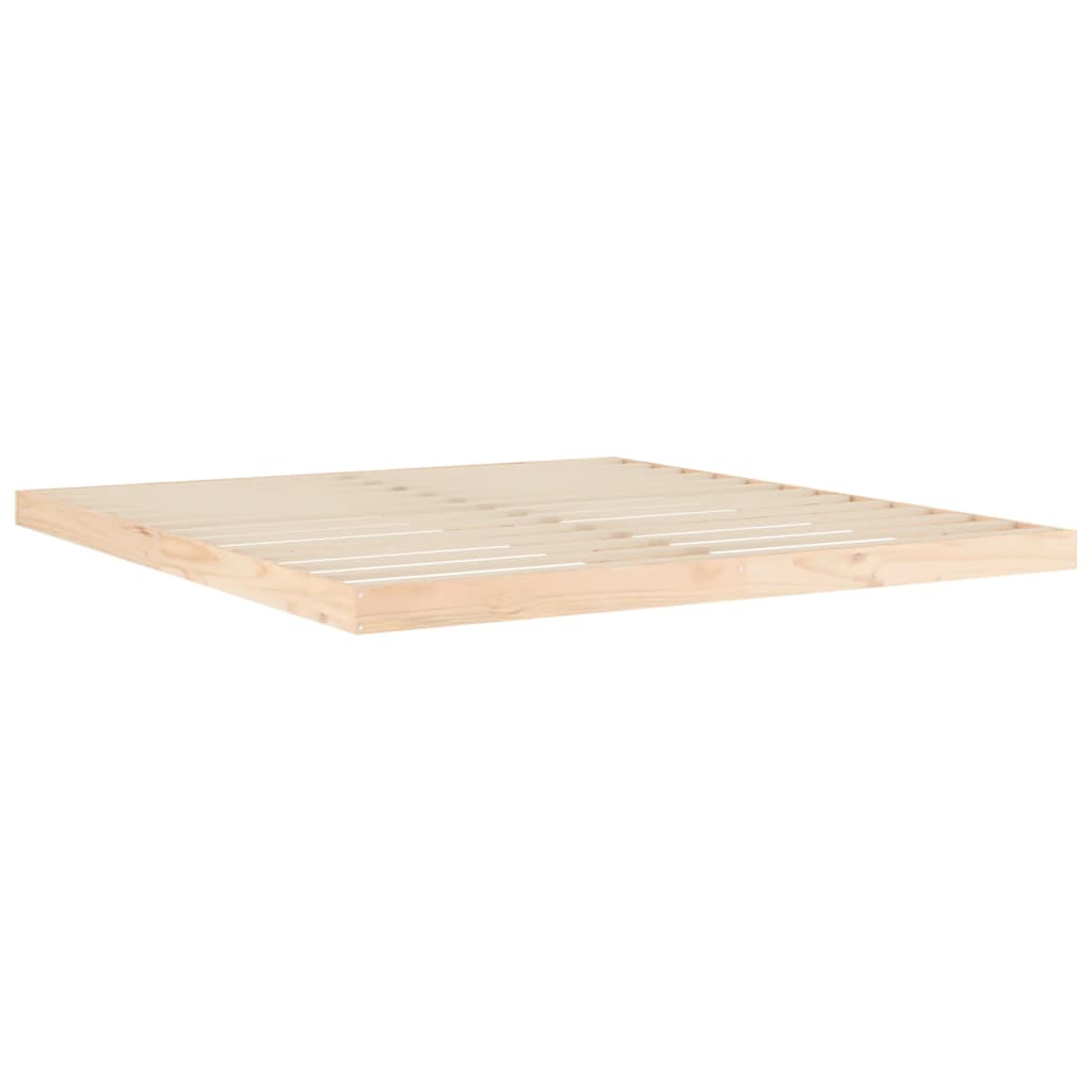 Bed Frame without Mattress 183x203 cm King Solid Wood Pine