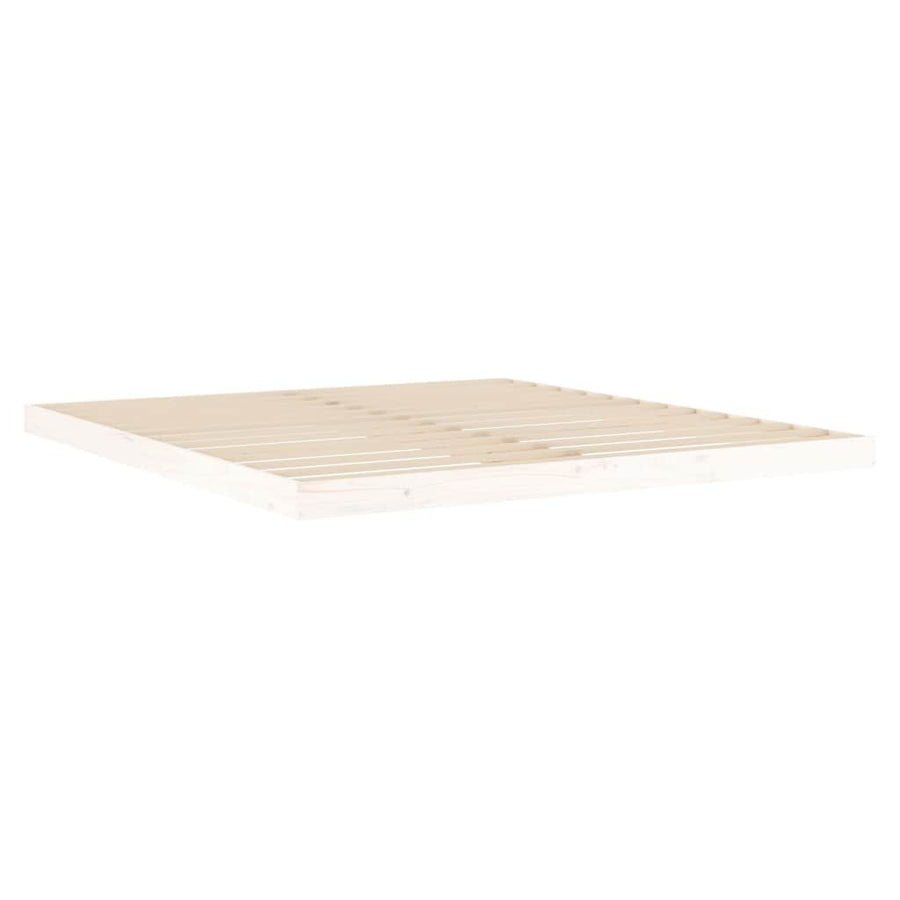 Bed Frame without Mattress White 180x200 cm Solid Wood Pine