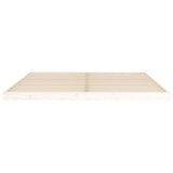 Bed Frame without Mattress White 183x203 cm King Solid Wood Pine