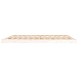 Bed Frame without Mattress White 183x203 cm King Solid Wood Pine - Rear View