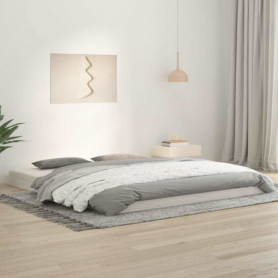 Bed Frame without Mattress White 180x200 cm Solid Wood Pine