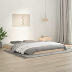 Bed Frame without Mattress 150x200 cm King Size Solid Wood Pine