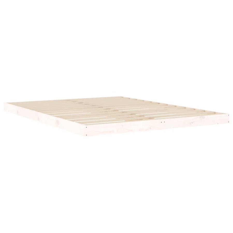 Bed Frame without Mattress White 150x200 cm Solid Wood Pine