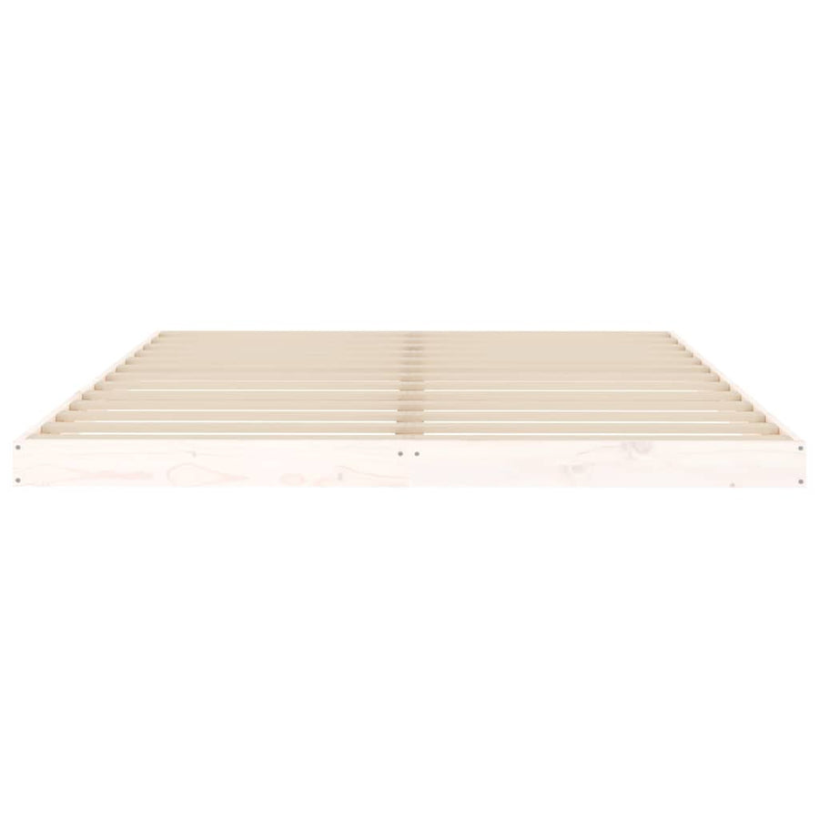 Bed Frame without Mattress White 150x200 cm Solid Wood Pine