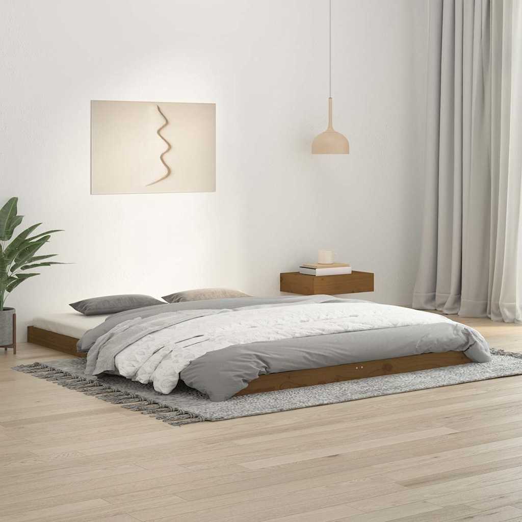 Bed Frame without Mattress Honey Brown 150x200 cm