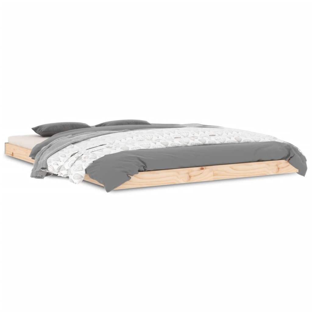 Bed Frame without Mattress 135x190 cm Solid Wood Pine