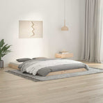 Bed Frame without Mattress 135x190 cm Double Solid Wood Pine
