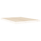 Bed Frame without Mattress White 135x190 cm Solid Wood Pine
