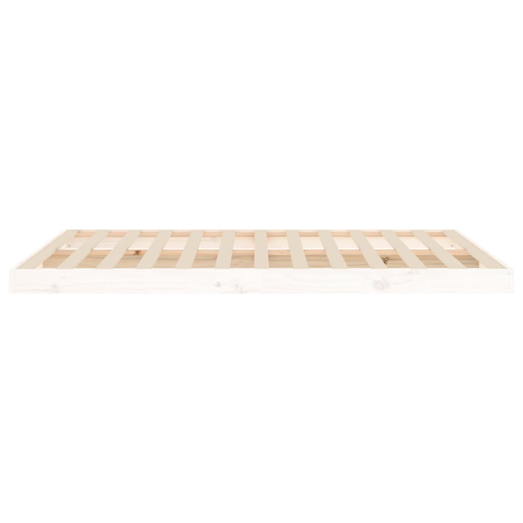 Bed Frame without Mattress White 135x190 cm Solid Wood Pine
